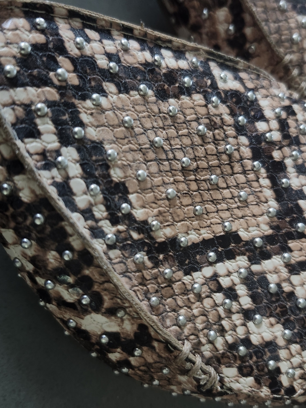 Steve Madden Women's Snake-Print Pointed Toe Flats - Beige/Black - Picture 3 of 5